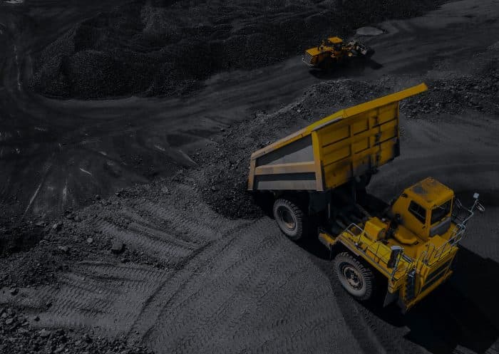 Dump truck carrying coal at a mine